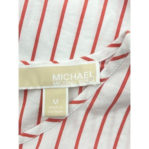 MICHAEL Michael Kors Red & White Long Sleeve Striped Blouse Size M - Picture 10 of 10